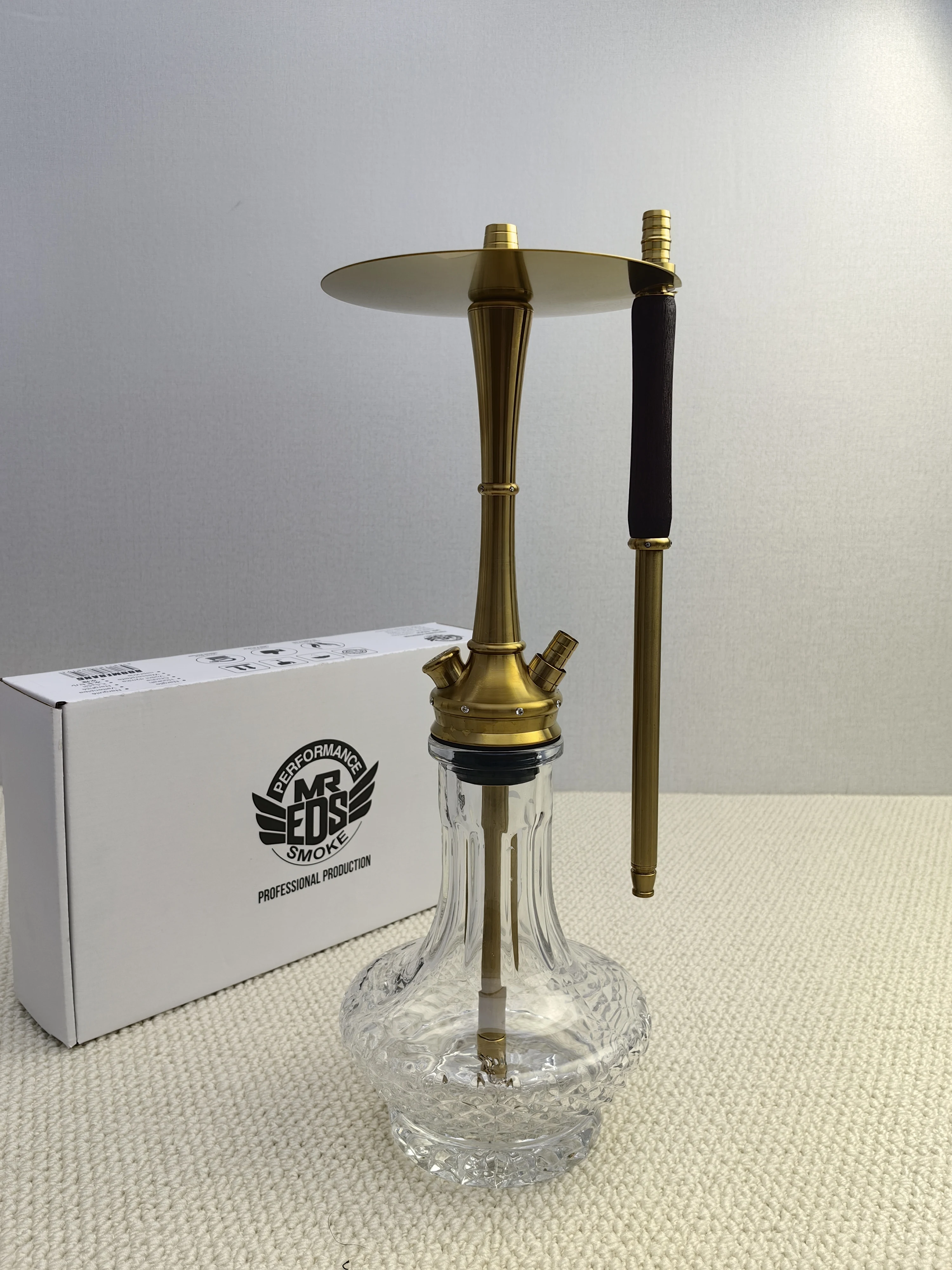 MR EDS E14 Diamond Hookah Shisha Set with Glass Bottle Single Pipe