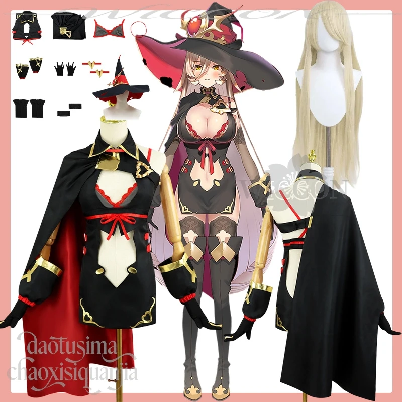 

NEX NIJISANJI сексуальное мини-платье с накидкой, нижнее белье, шляпа и парики для Хэллоуина