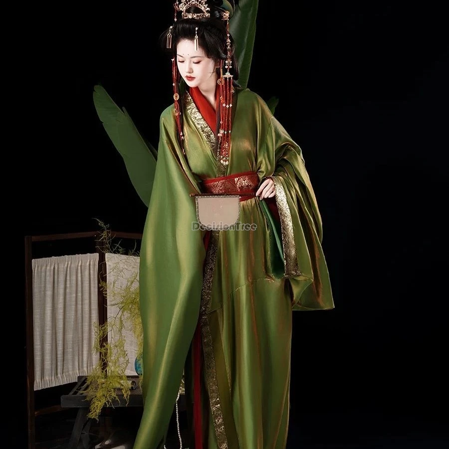 

2025 восстановленная китайская древняя Чжано Ханфу с перекрестным воротником и большими рукавами, элегантная традиционная китайская женская прямая юбка, комплект ханьфу