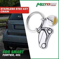 New Stainless Steel Smart Car Key Chain 1pc Key ring smart fortwo, 451 Good Gift