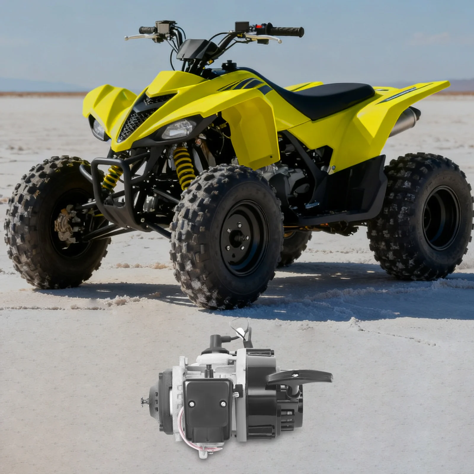 49cc Motor Engine, Motor Air-Cooled 2 Stroke, Hydraulic Mini Motorcycle Engine for RV Scooter ATV, High Power Durable Alloy Material