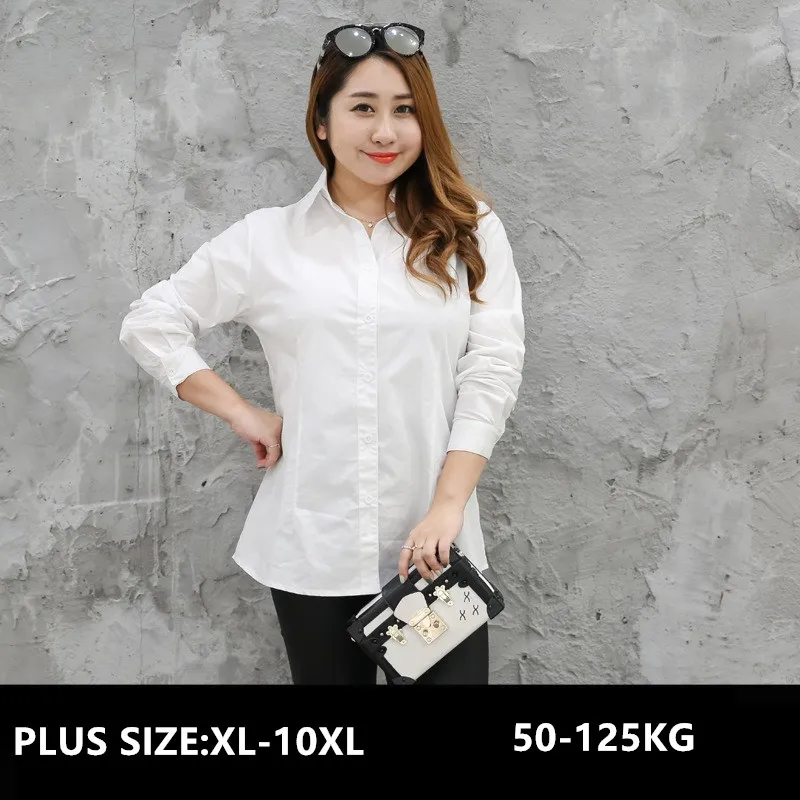 

Офисная женская официальная рубашка женская 10XL 9XL 8XL 6XL хлопок OL с длинными рукавами и отложным воротником с v-образным вырезом деловая белая женская блузка