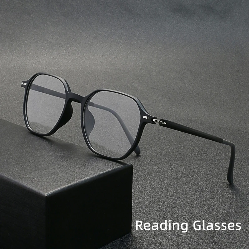 Retro Polygon Reading Anti Blue Light Photochromic Glasses Comfortable and Soft TR90 Glasses Frames Men Women Vintage Eyewear