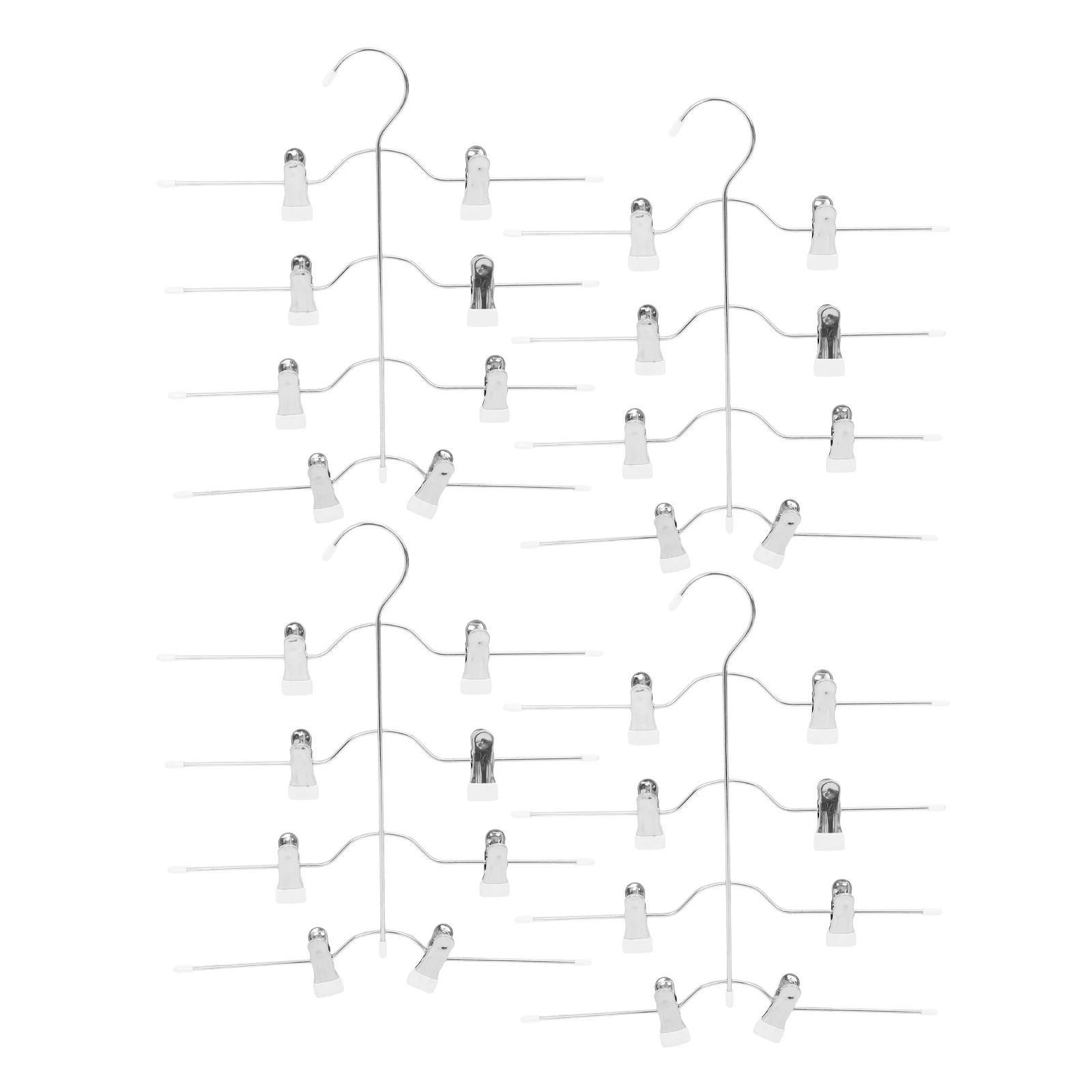 

4PCS Pants Hangers Tiered Skirt Hanger With Clips Space Saving Closet ganizer High Manganese Steel Rotatable Clothes Hanger