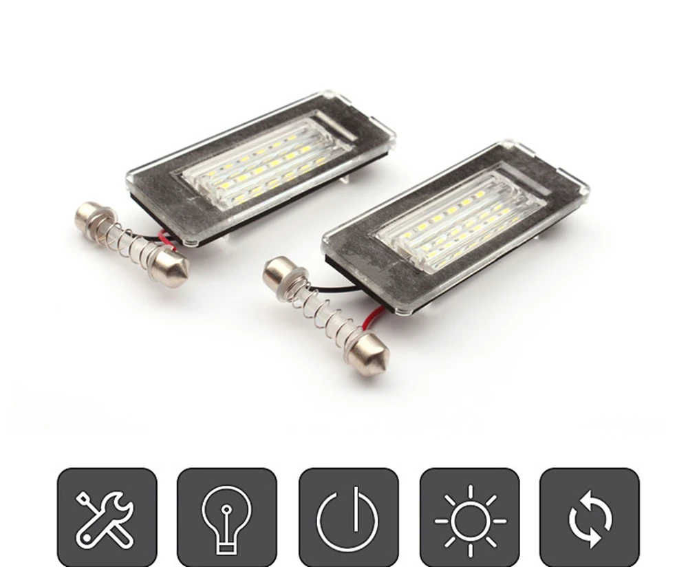18SMD Rear License Plate Light Lamp For MINI Cooper R56 R57 R58 R59 Second Gen MKII 2006-2014