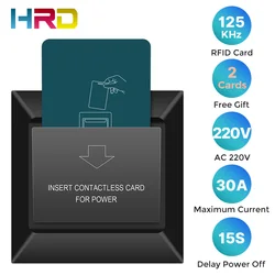 NEW black hotel card switch 125KHz proUSB program programmable switch with room number and check in time limited function