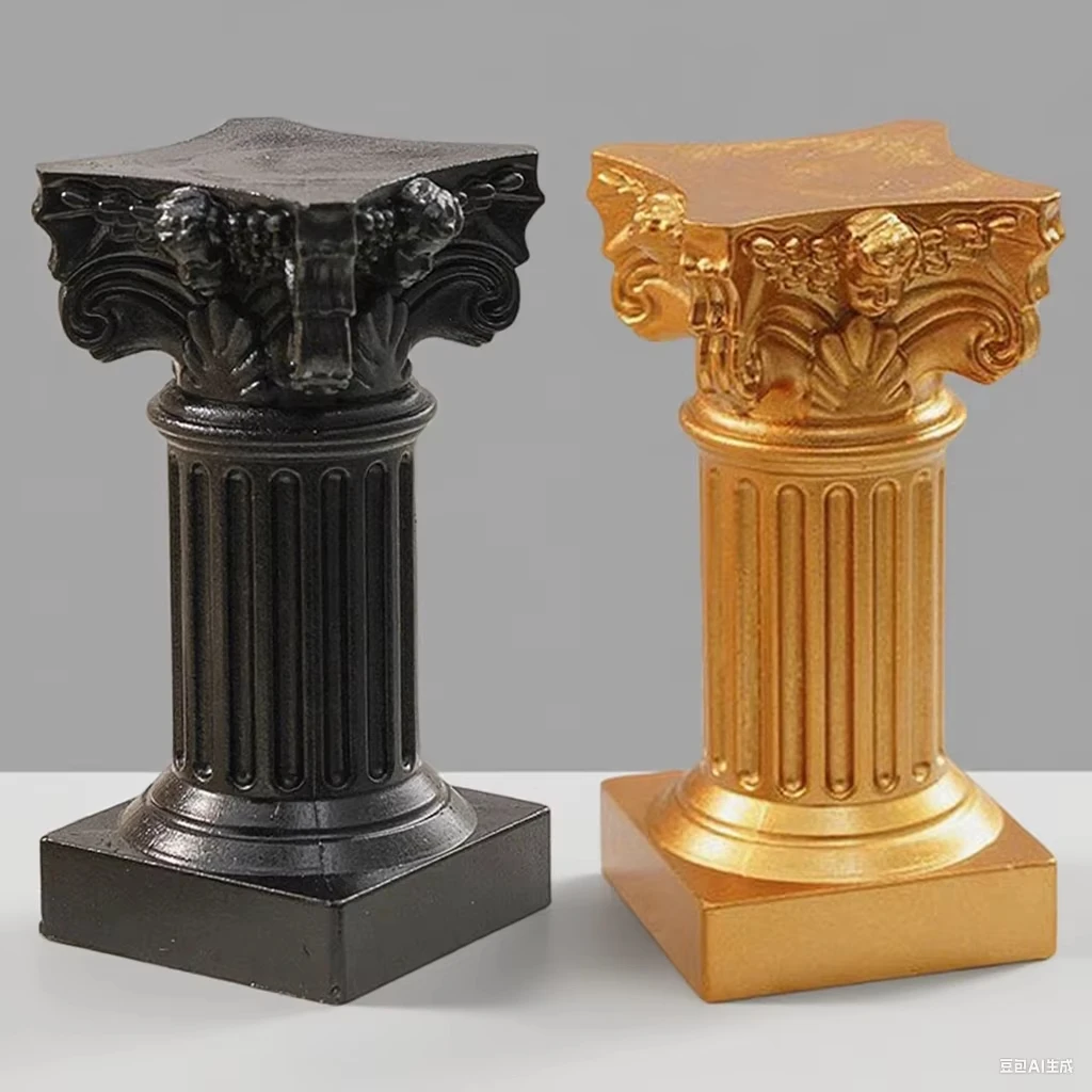 Vintage Greek Roman Column Pedestal Candle Holder Mini Statue Sculpture Indoor Home Balcony Patio Photography Prop Decor - view 2