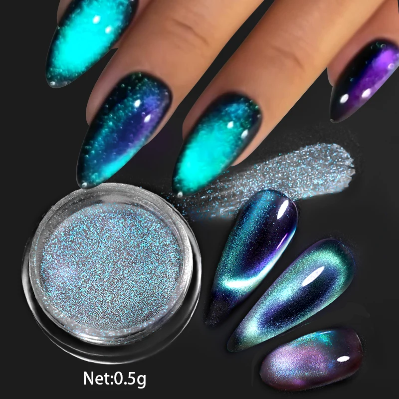 3D Chameleon Magnetic Powder Glitter Dust Metallic Nail Art Decor Chrome Pigment Shiny Holographics DIY Craft Pigments Supplies