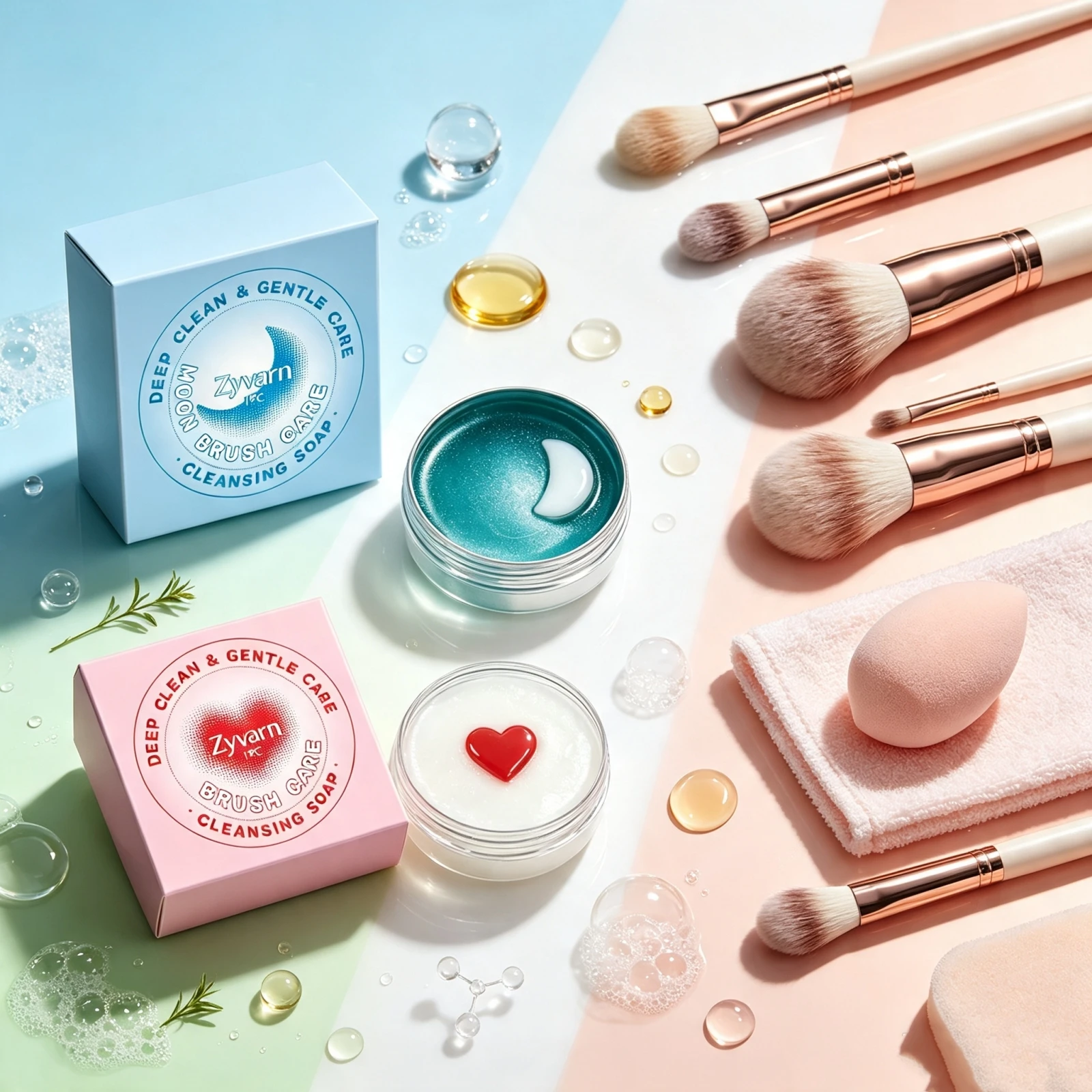 Makeup Remover Brush Cleansing Soap Deep Cleaning Gentle Care Foundation Sponge Puff Tool Shampoo Solid Bar Cosmetic Daily Quick