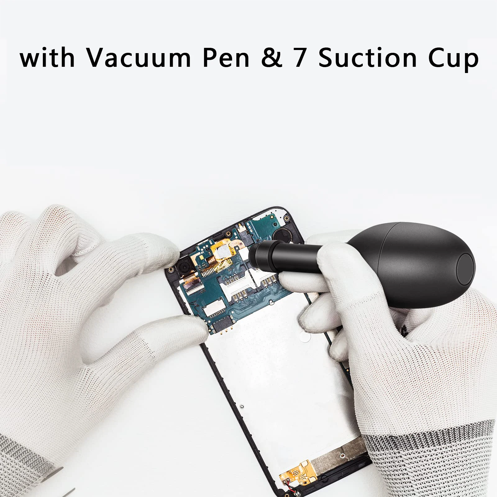 Lens Sucker Kit with 7 Suction Cups Strong Suction Manual Vacuum Suction Pen Lens Puller for Lens Repair Cleaning Watches