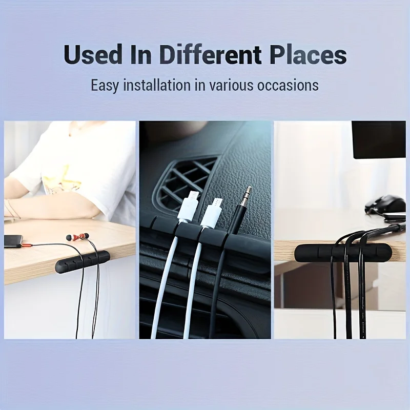 Clip organizador de cables con múltiples ranuras, sistema de gestión de cables de plástico para escritorio, hogar, oficina y coche, accesorio de soporte para cables, 10/5/1 ud.
