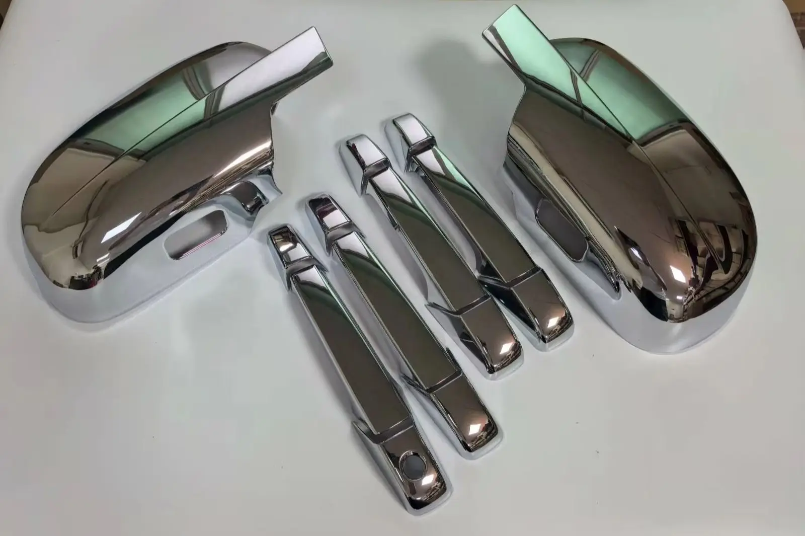Chrome Plated Side Door Handle + Full Mirror Cover Fit for 07-13 Chevy Silverado Tahoe-- Sturdy Accessory