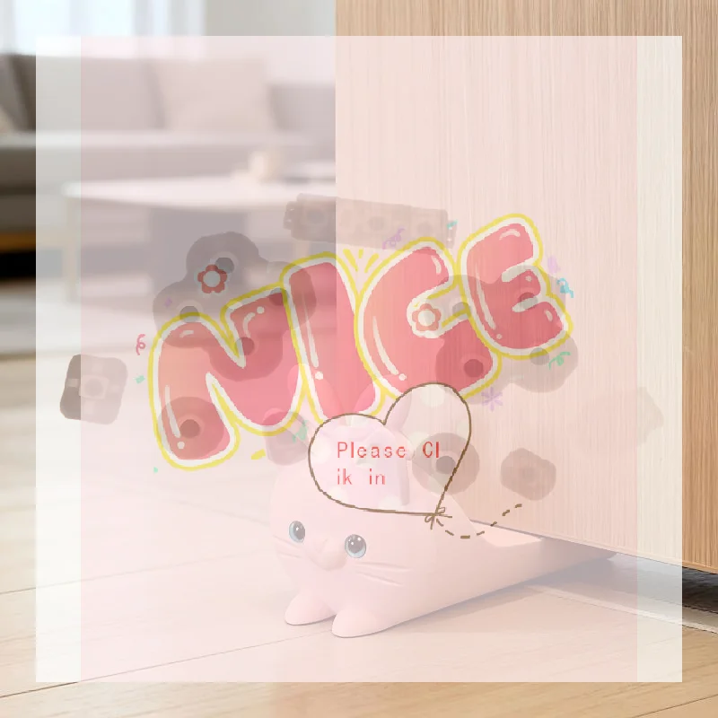 【BA】3D Printed Cartoon Rabbit Door Wedge, Wear Resistant Non Slip Door Holder For Bedroom Home Use