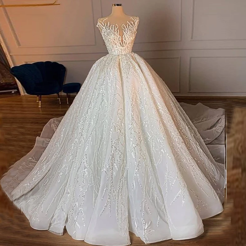 Classic Wedding Dress Illusion Back Tulle Floor Length Applique Lace Sweetheart Gown Custom Made Bridal Dresses Vestido De Novia