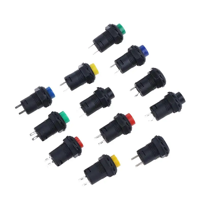 10pcs S3A /125VAC 1.5A/250VAC DS-428/427 Self-Lock /Momentary Pushbutton Switches DS-428/427 12mm OFF- ON Push Button