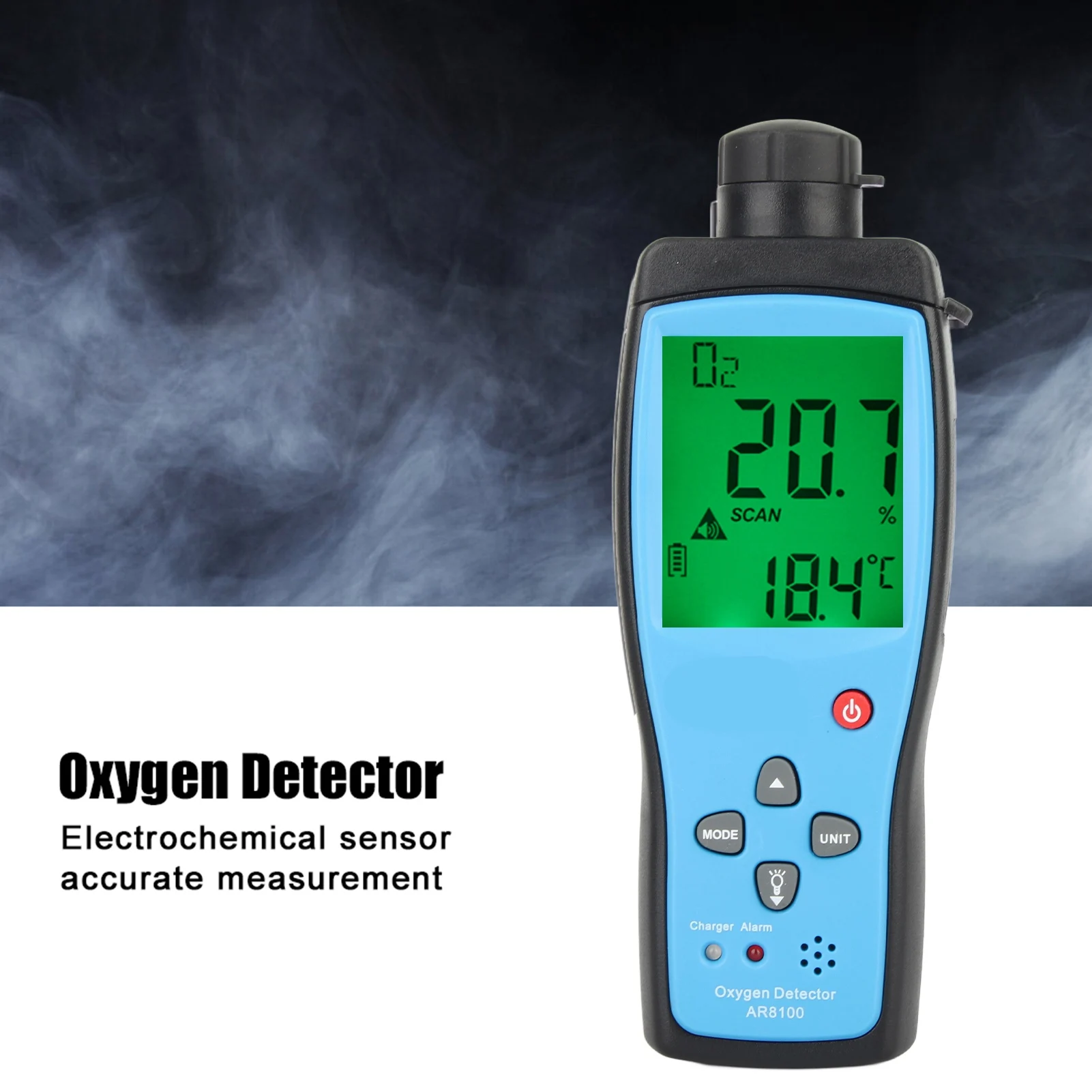 AR8100 Handheld O2 Meter Rechargeable Oxygen Detector for Outdoor Industry Gas Analyzer Gas Detection Oxygen Detector Gas Tester