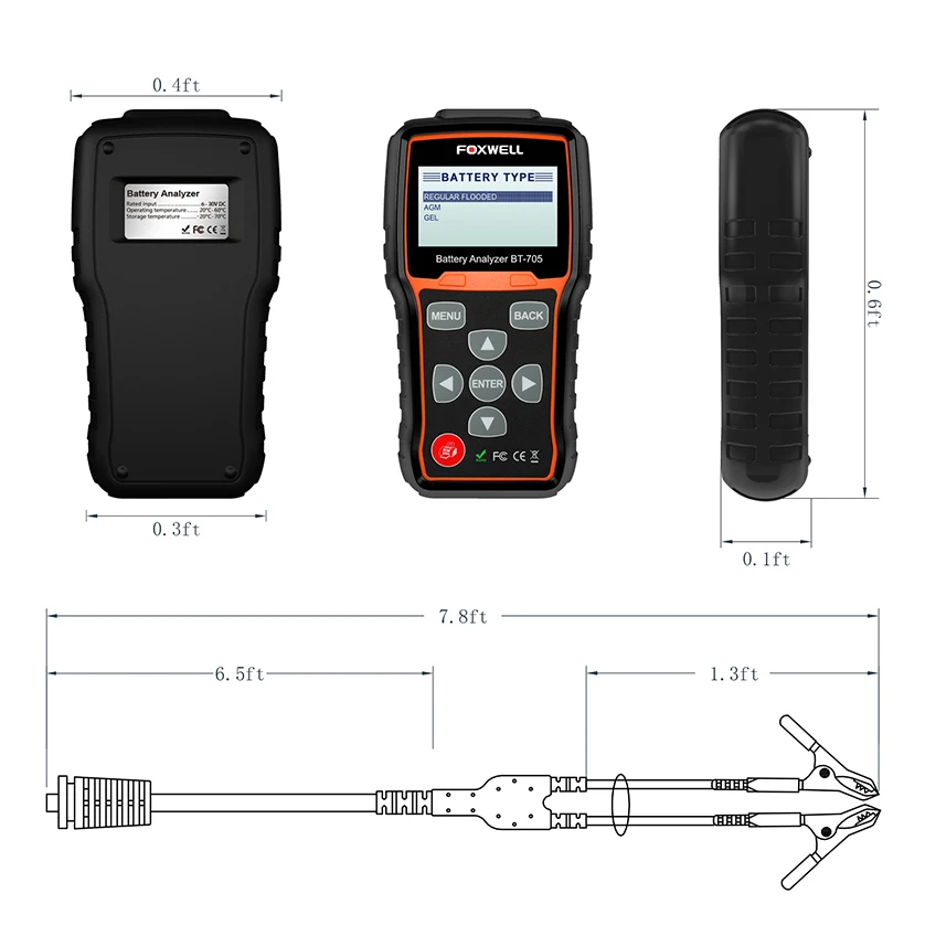 Foxwell BT705 12V 24V Car Battery Tester System Diagnostic