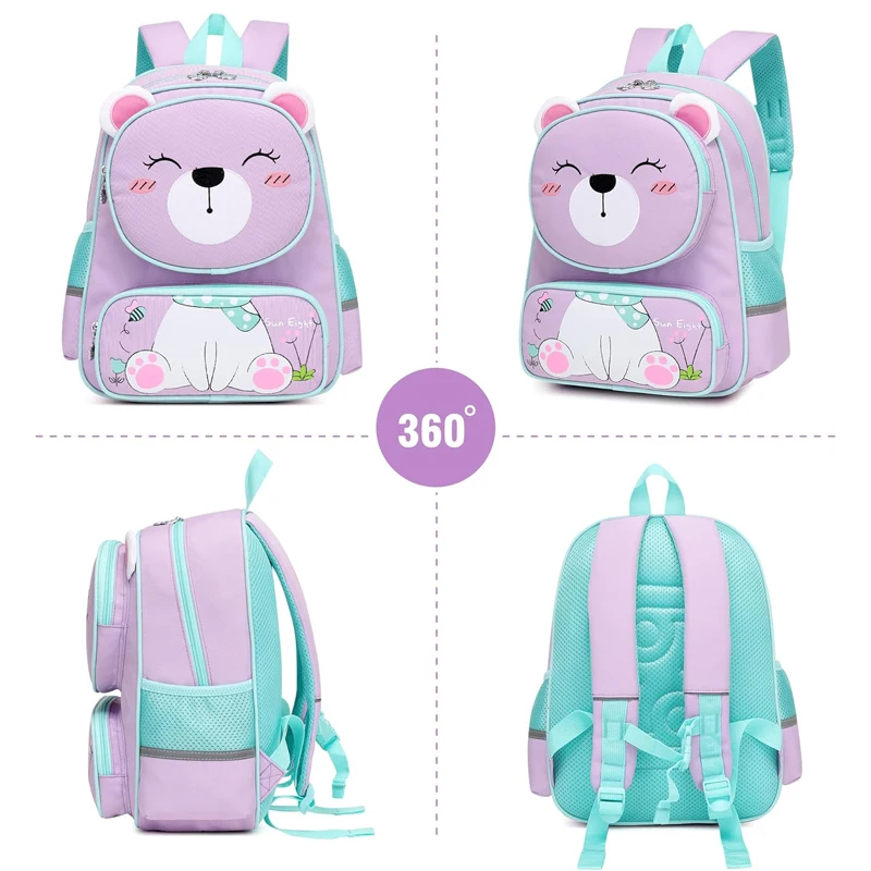 Cute Bear Kindergarten School Backpacks Children Bag Kid bookbag Waterproof Nylon 14in