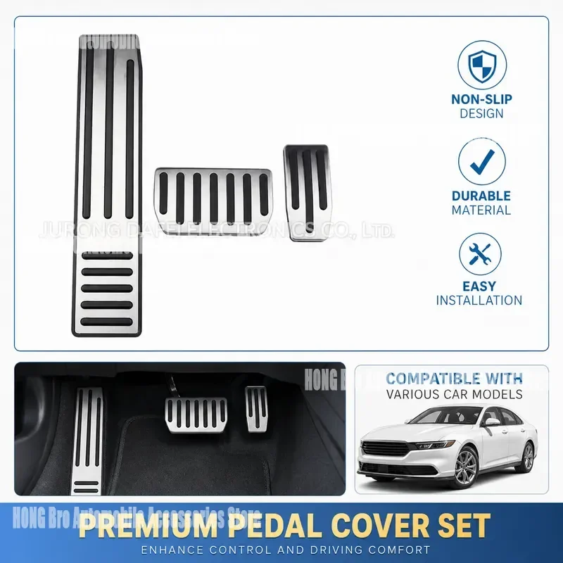 For Tesla Model X Model S Metal Brake Accelerator Pedal Cover Non Slip Foot Rest Pad Anti Slip Throttle Protector Car