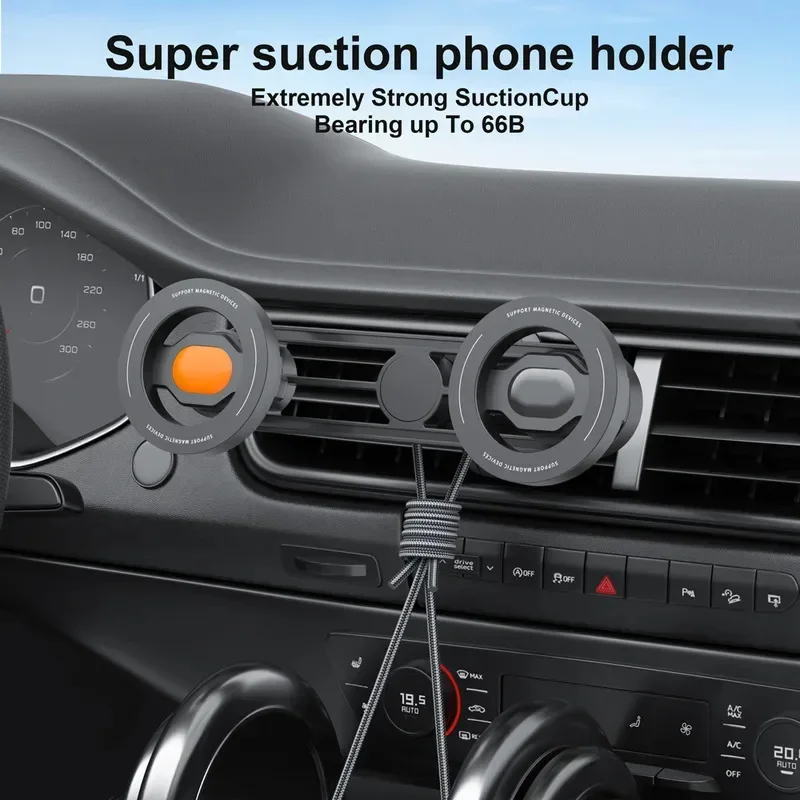 Car Air Vent Bracket Magnet Phone Holder Magnetic with 2 Phone Mounts Vehic Smart Phone Holders Stands for Magsafe iPhone 16