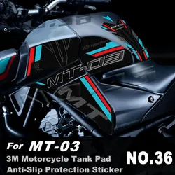 For MT-03 mt03 3M Motorcycle Fuel Tank Pad Protection Grips Knee Sticker Anti-Slip Decal Accessories  Waterproof