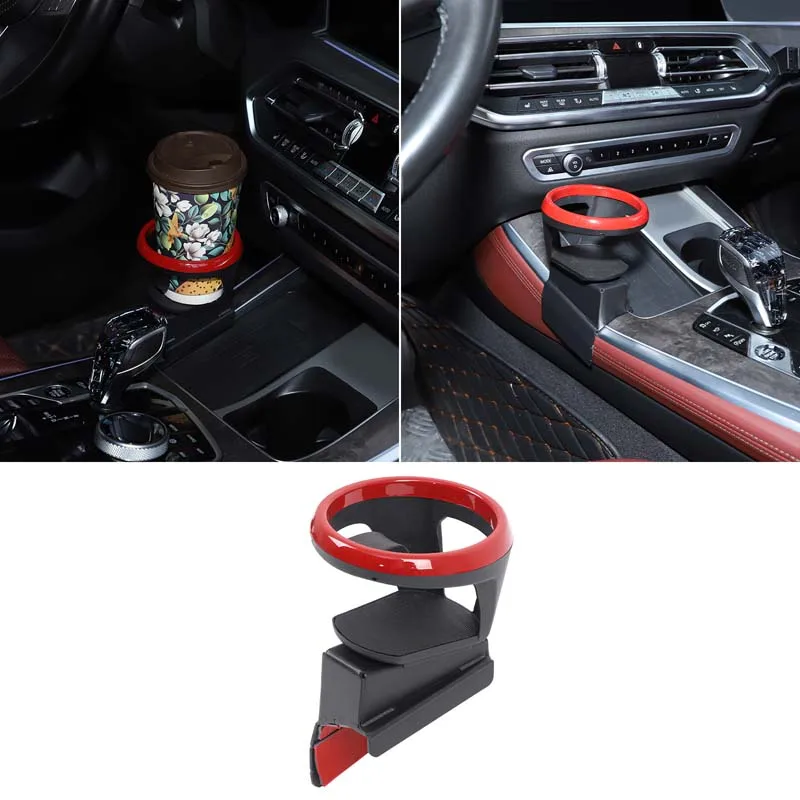 

For BMW X5 G05 X7 G07 2019-2025 Carbon Steel Car Central Control Drink Holder Water Cup Expanding Mug Holder Accessories
