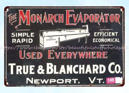 interior decorating accessories Monarch Evaporator metal tin sign