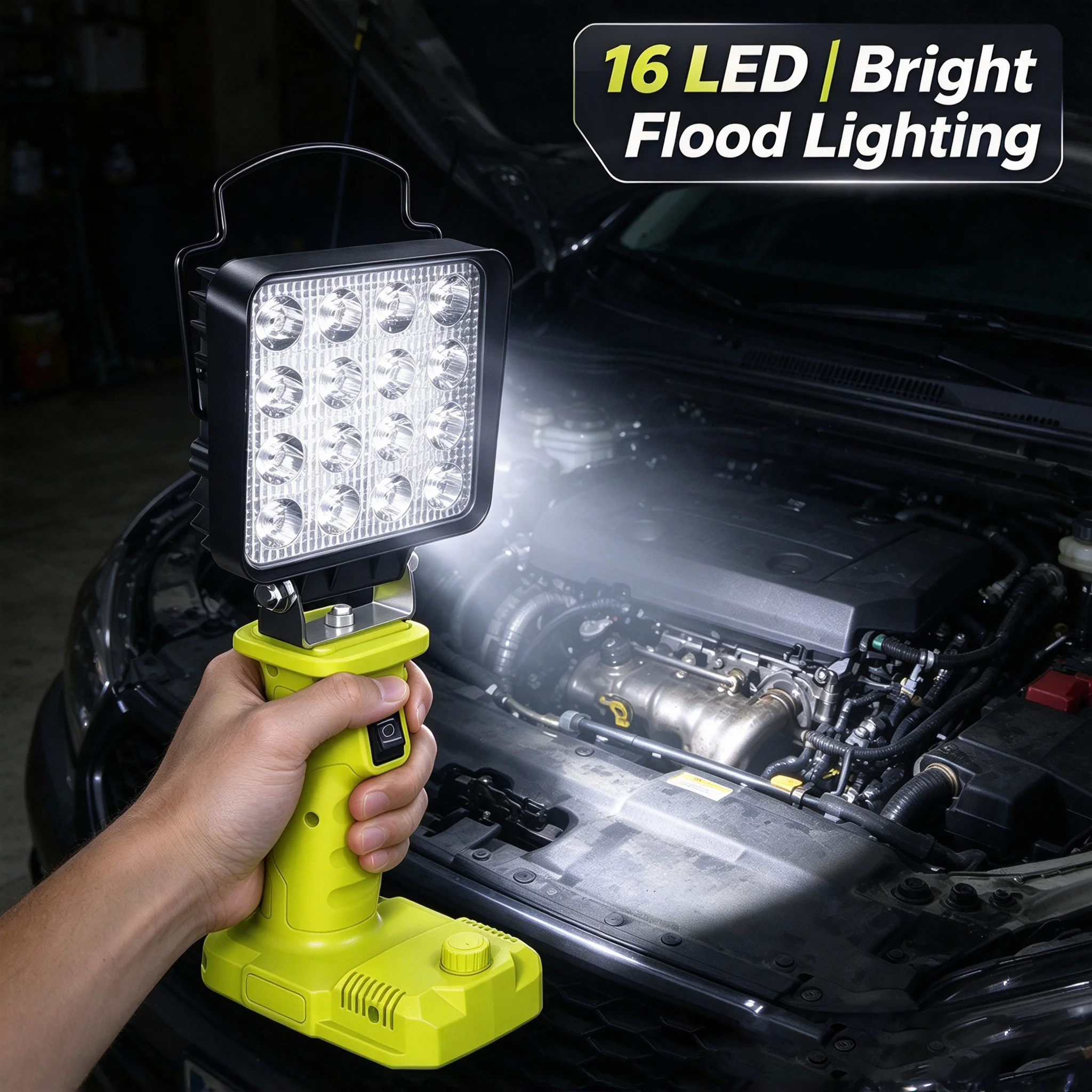 LED Work Light For Ryobi 18V Lithium Nickel One+ Battery P108 Alarm Flashlight Searchlight Electric Torch Spotlight Camping Lamp