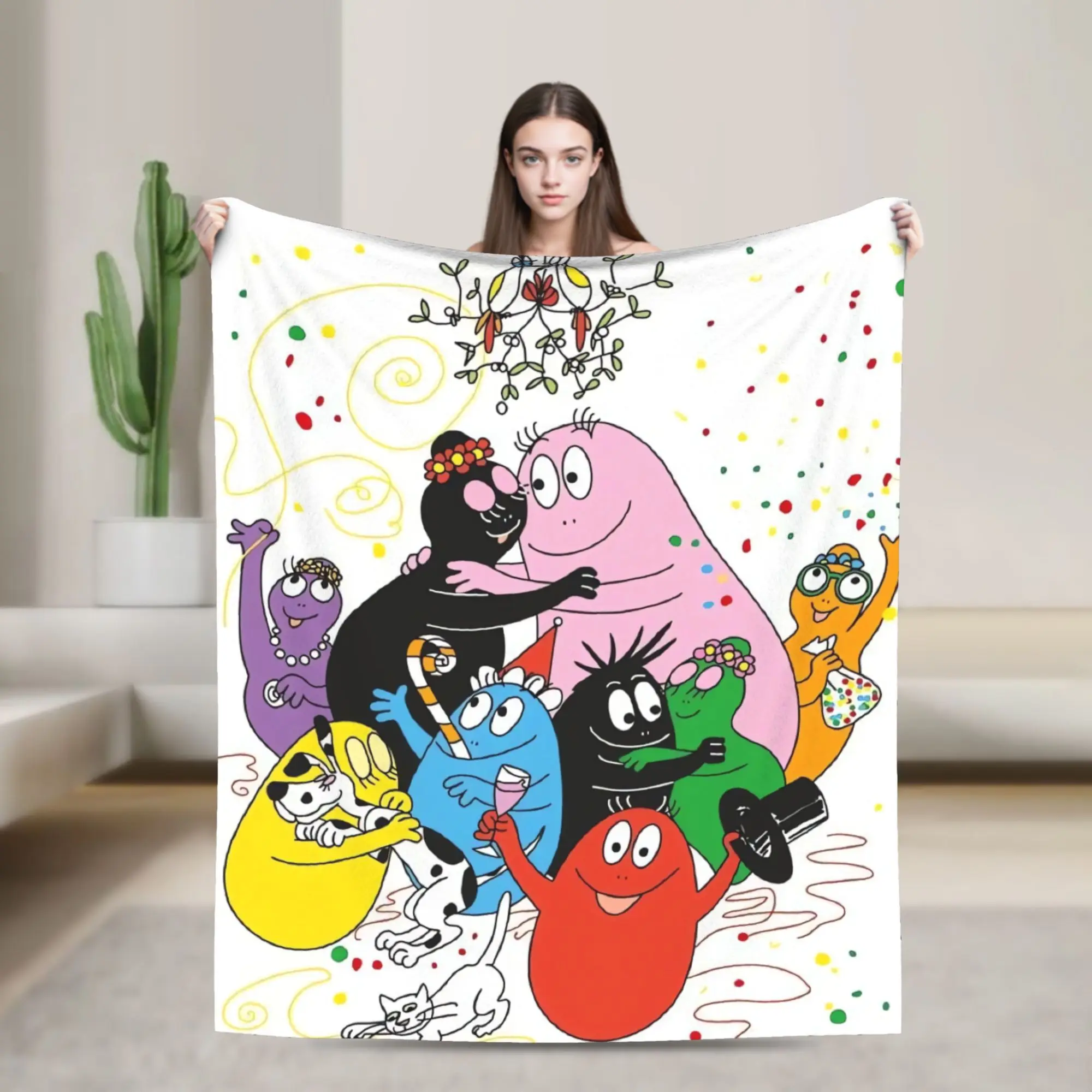 Barbapapa Barbamama Flannel Blankets  Warm Bedding Throws for Couch Bed Picnic Comfortable Bedspread Sofa Bed Cover