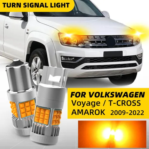 Imagen 1 del producto 2 uds coche LED señal de giro indicador de dirección lámpara luces bombillas ámbar delantero/trasero para Volkswagen VW Voyage t-cross C11 Amarok