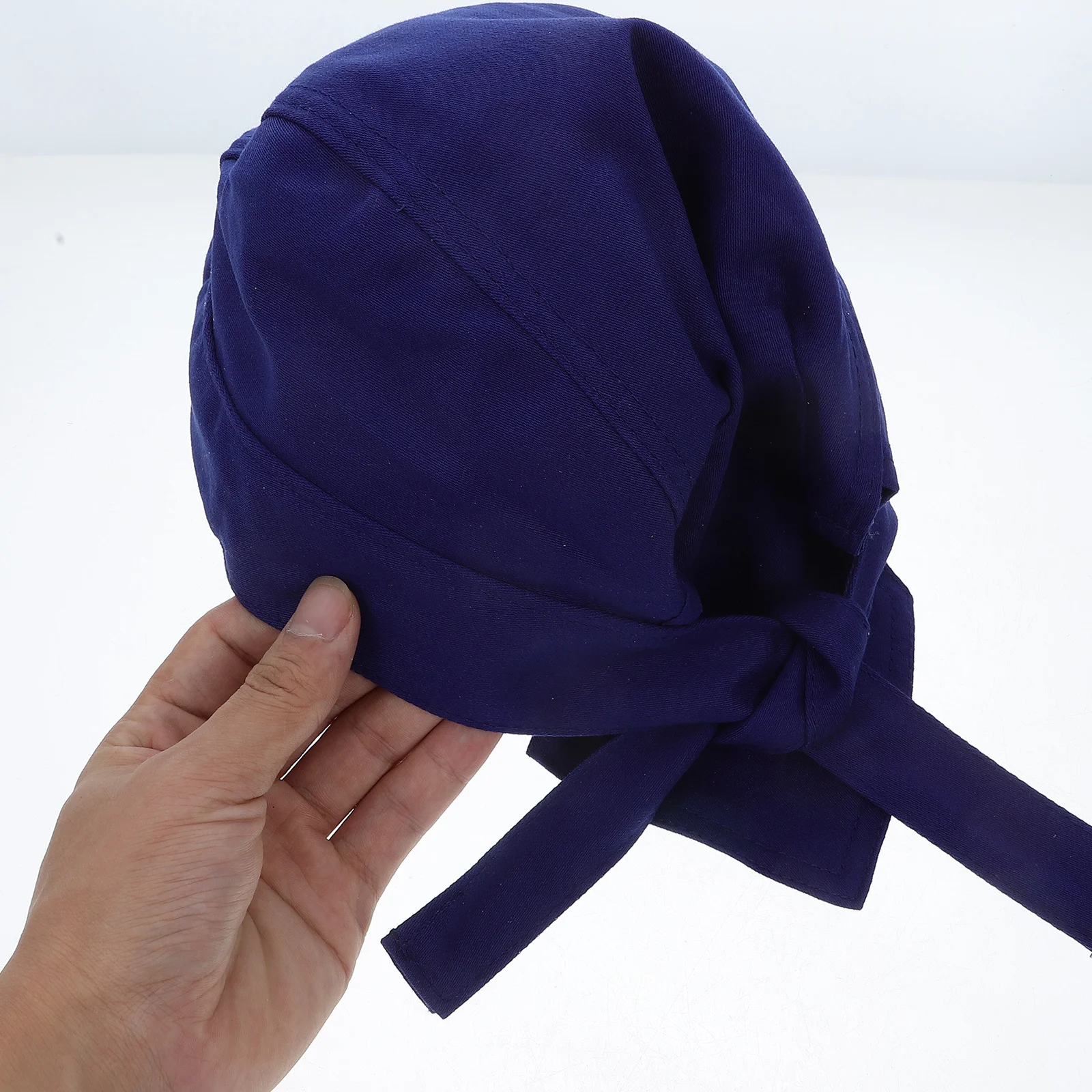 Boné de soldador de algodão azul, engrossado, retardador de chama, ajustável, à prova de poeira, chapéu protetor de cabeça, respirável, segurança, bandana, roupa de trabalho