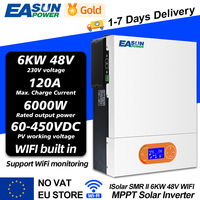 Hybrid Inverter EASUN 6KW 48V 4KW 3.2K 24V Solar Power Off Grid 230V Converter Build in WIFI BMS 120A MPPT Solar Battery Charger