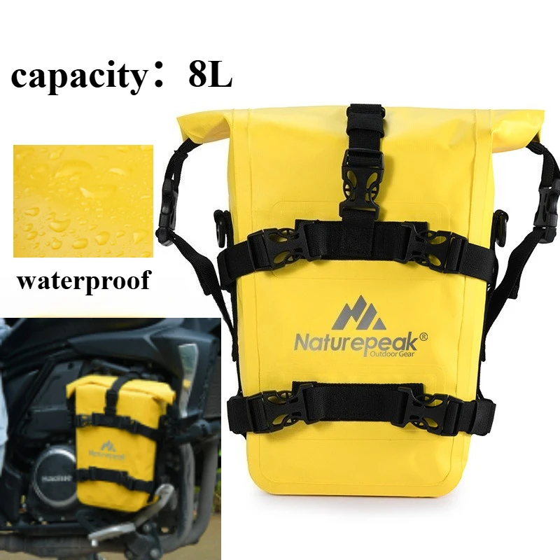 

Сумка для защиты от ударов, мотоциклетная IPX-7, водонепроницаемая сухая сумка для бампера двигателя, 8 л, большая вместительная уличная боковая сумка для бака, набор инструментов, боковое седло