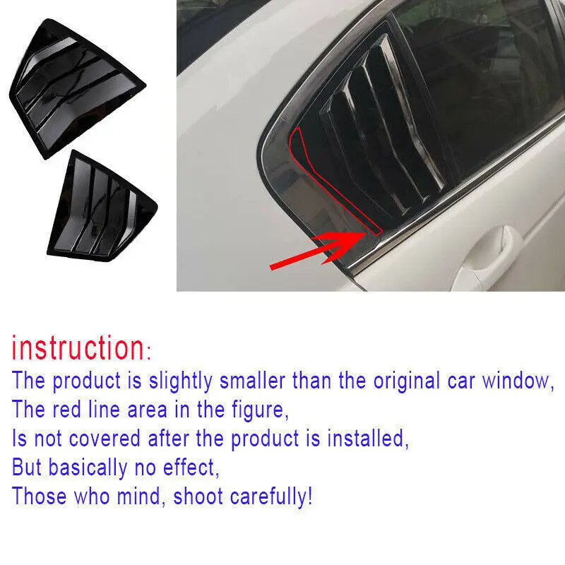 غطاء كوة ربع النافذة الخلفية باللون الأسود اللامع لهوندا أكورد 2008-2013
