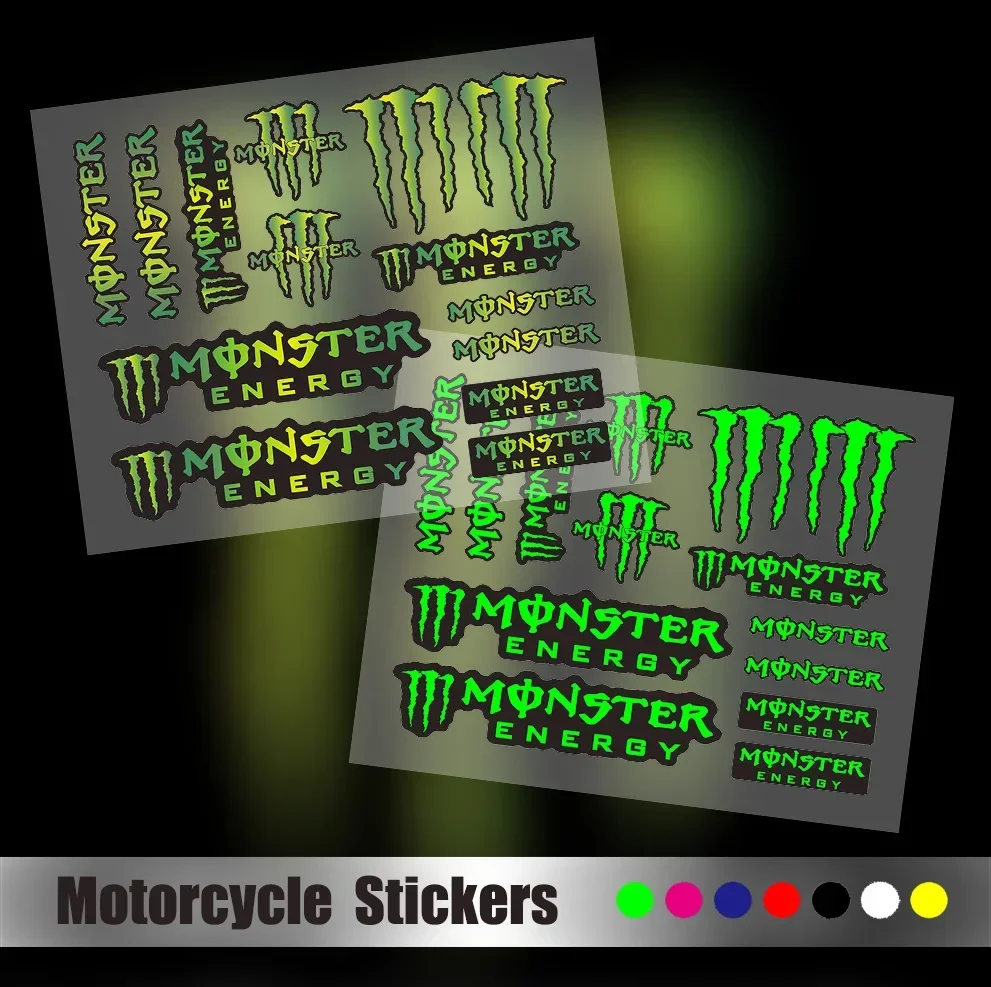 For Monster Energy Motorcycle Side Strip Sticker Car Vinyl Decal  All Motorcycle Sticker Reflective Stickers Car Decoration