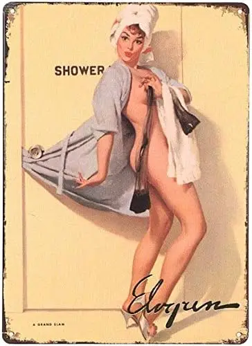 Tin Sign For Metal Sign Sexy Sleepwear Pin Up Girl Vintage Metal Sign Man Cave for Men Women,Wall Decor for Bars,wc,Restaurants,