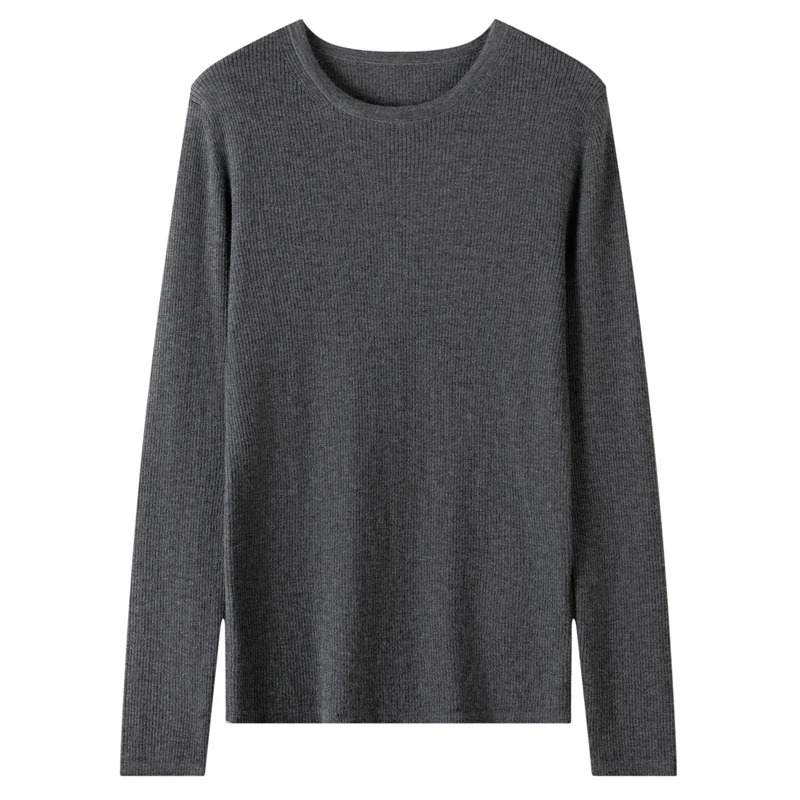 

New women's 100% pure cashmere pullover casual solid spun knitted sweater slim fit round neck Tops basic vertical stripe Jumper