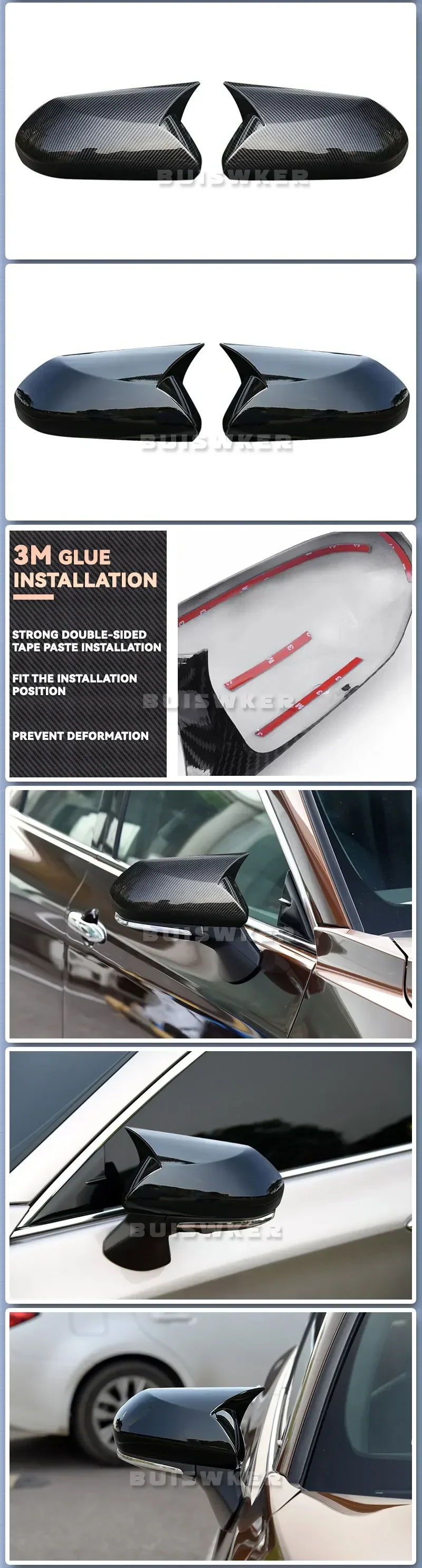 Für Toyota Camry 2018 2019 2020 2021 2022 Zubehör Carbon Look Rückspiegel Abdeckung Trim Kappen – Detail 2