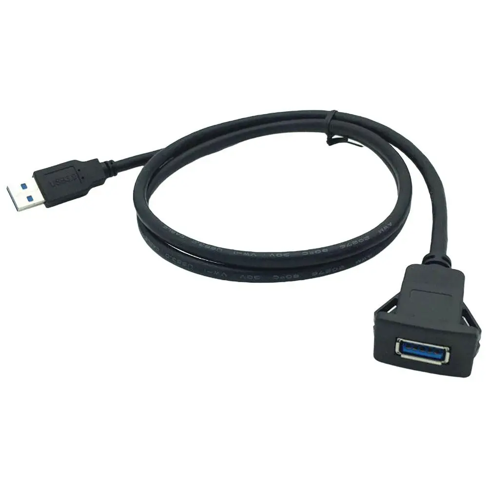 Pojedynczy przedłużacz USB3.0 A męski na USB3.0 A żeński do montażu samochodowego Kabel USB do podtynkowania panelu deski rozdzielczej Samochód