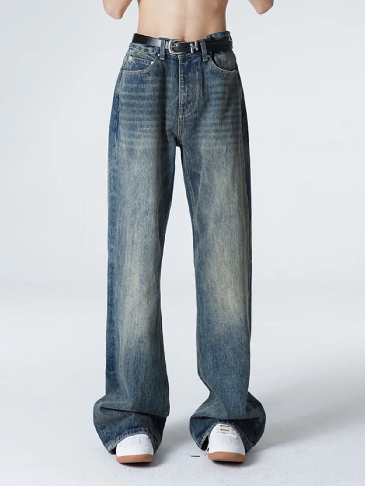 

Американские свободные джинсы прямого кроя для мужчин, осенняя новинка, модные повседневные длинные брюки из тонкого денима, износостойкие, с микроэластаном