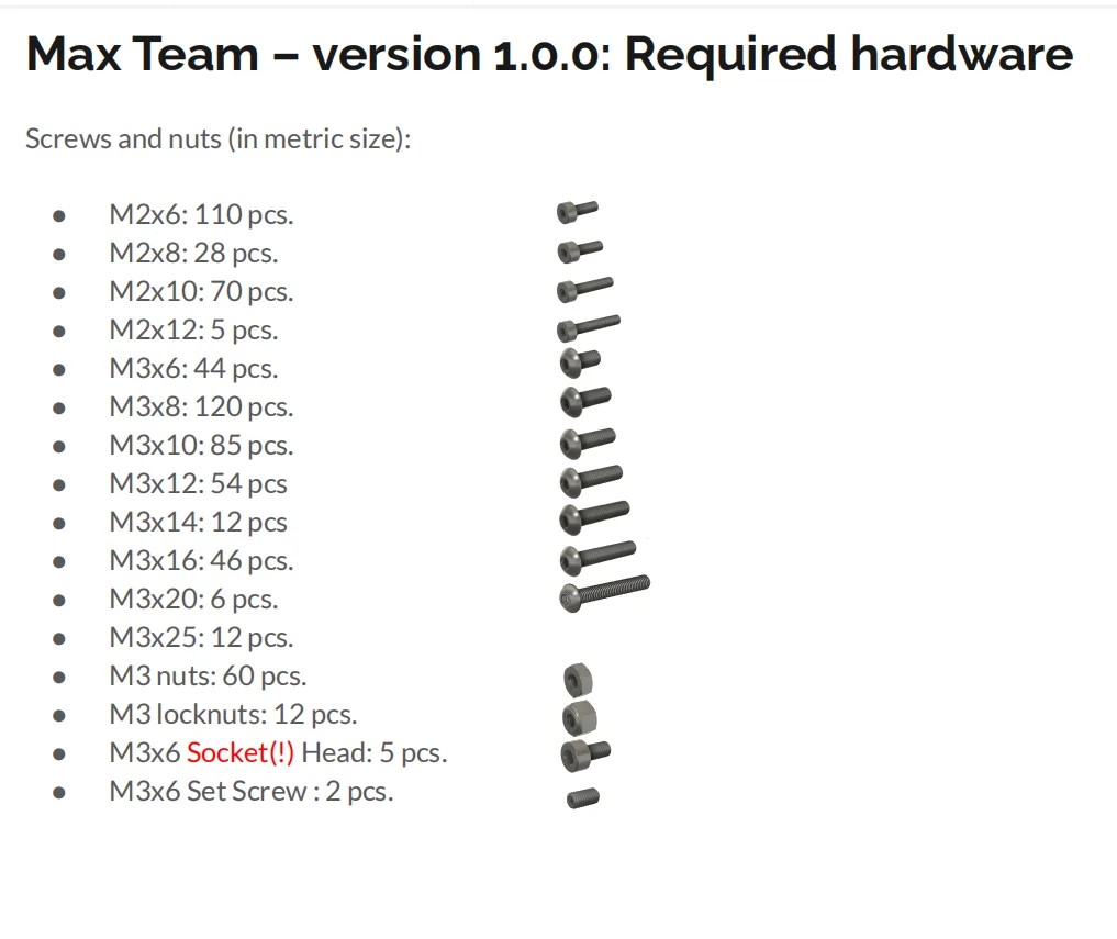 

3DSets Fasteners Screws and Nuts for Model 14 Max Team Version 1.0.0 3D Sets RC Car Required Hardware