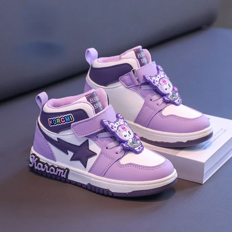 Sanrio Kuromi autumn new trendy cartoon big children cute girls sports lightweight non-slip high-top wear-resistant sneakers