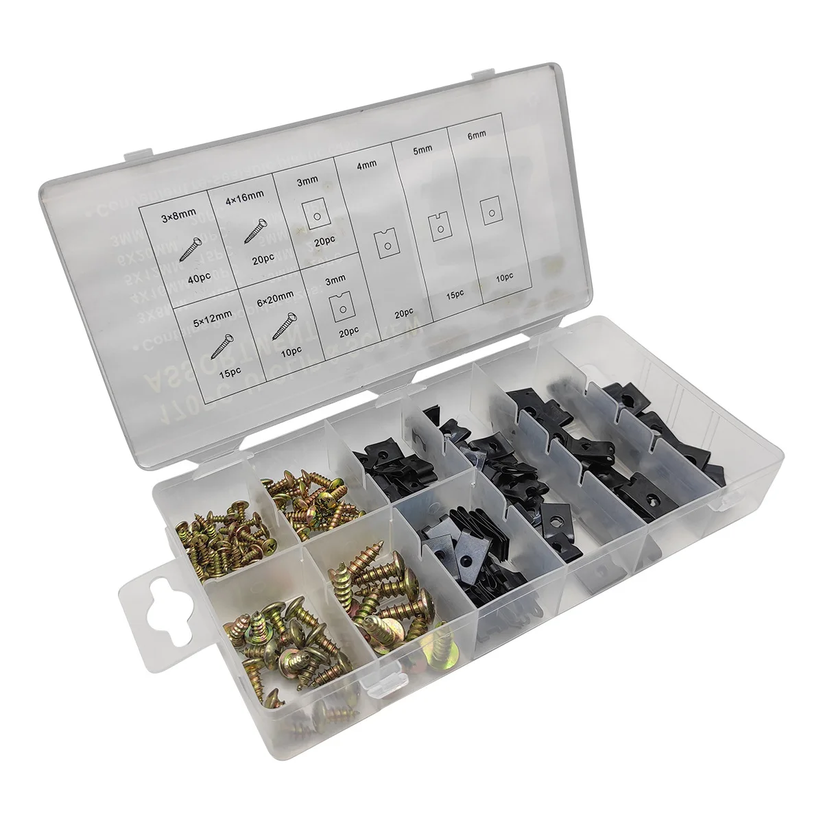 For Metal Wood DIY 170 Piece U Shape Clamp And Screw Assortment Hardware Fixing Kit