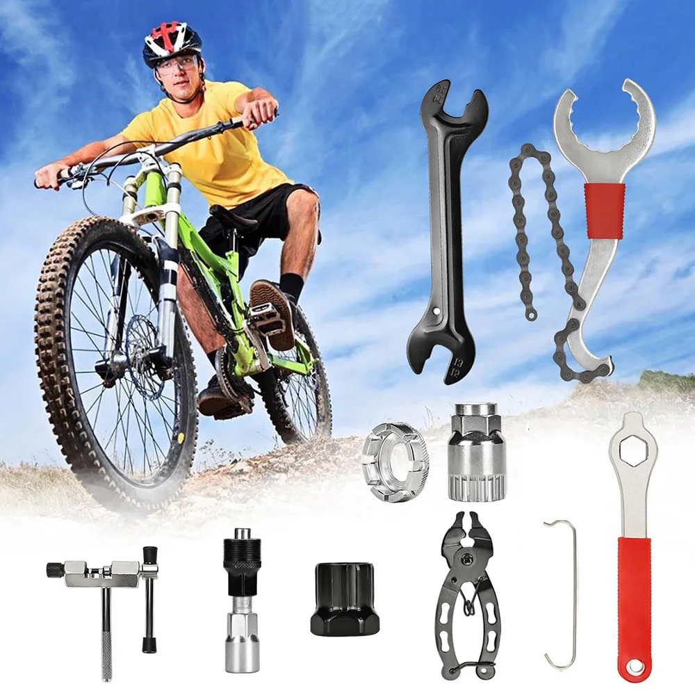 1pcs Bike Repair Tool,Cassette Remover Wrench Crank Puller Extractor Bottom Bracket Freewheel Remover Link Pliers Chain Breaker view 6