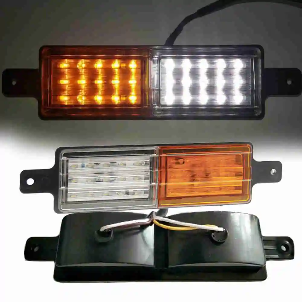 2 buah 30 LED indikator posisi depan lampu taman Trailer penanda samping truk lampu Amber putih tahan air 12/24V untuk SUZUKI