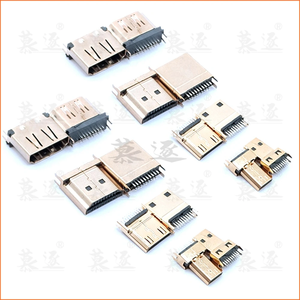 

1 шт. мини-разъем Micro HDMI/разъем 19PIN 19P 1,6 мм 180 градусов позолоченный HD 19 PIN