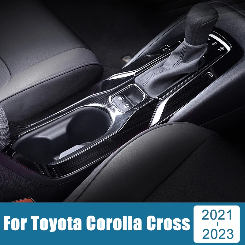 Car Styling Accessories For Toyota Corolla Cross XG10 2021 2022 2023 Hybrid Stainless Gear Shift Panel Cover Sticker Trim Case