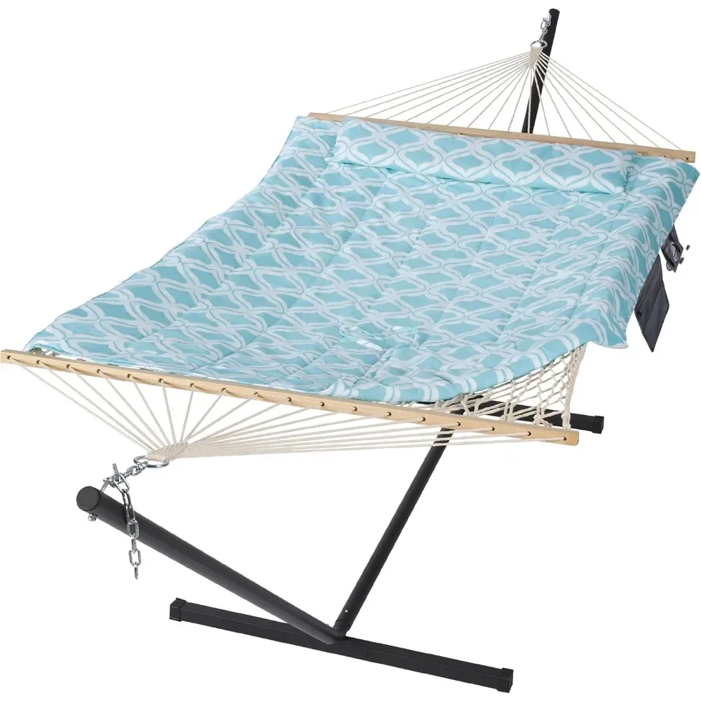 

Patio Hammock With Stand Included Hanging Hammocks Outdoor Green Pattern Furniture