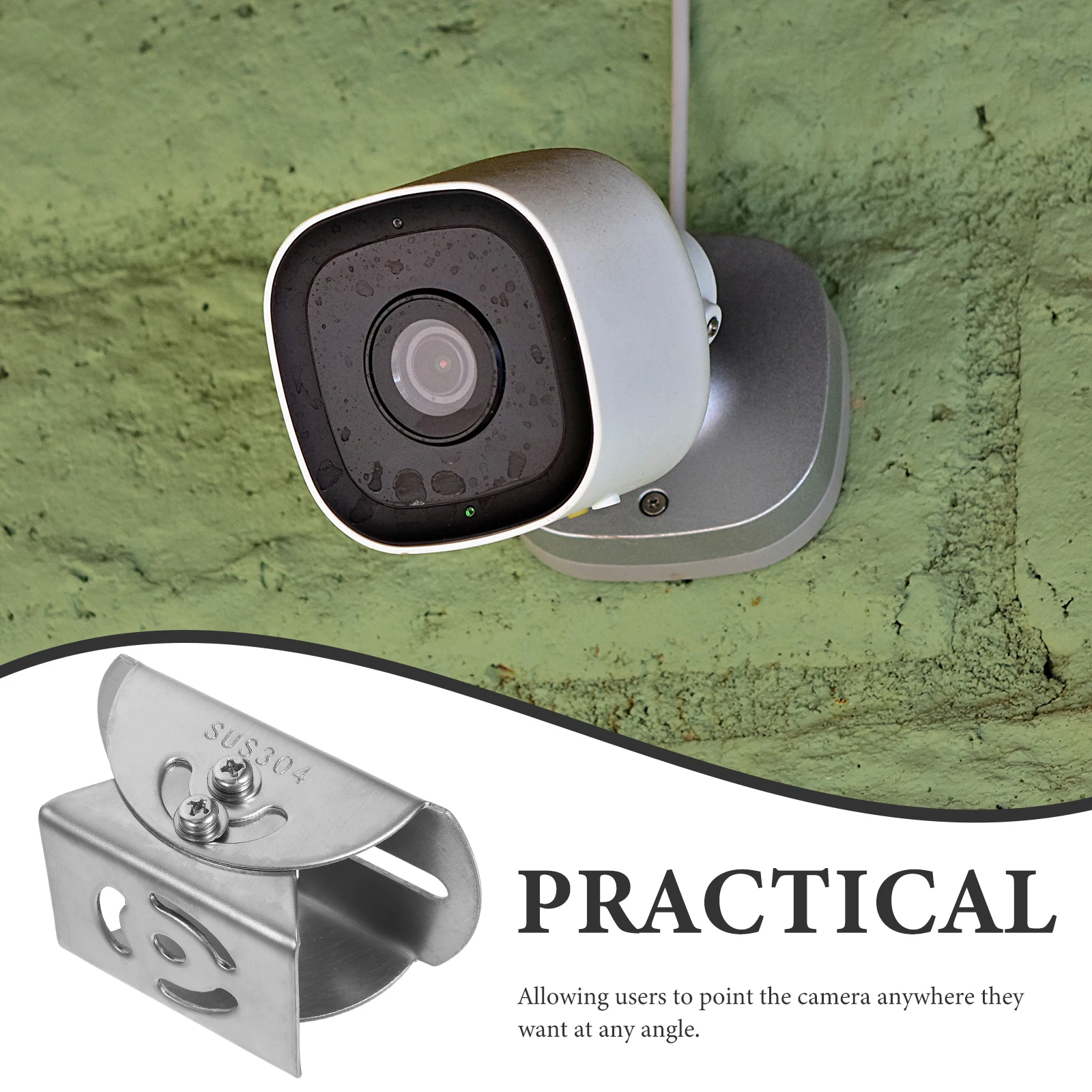 

1Pcs 304 Stainless Steel Security Camera Support Head Adjustable 360 Degree Swivel Universal Joint Mount Video Camera Bracket