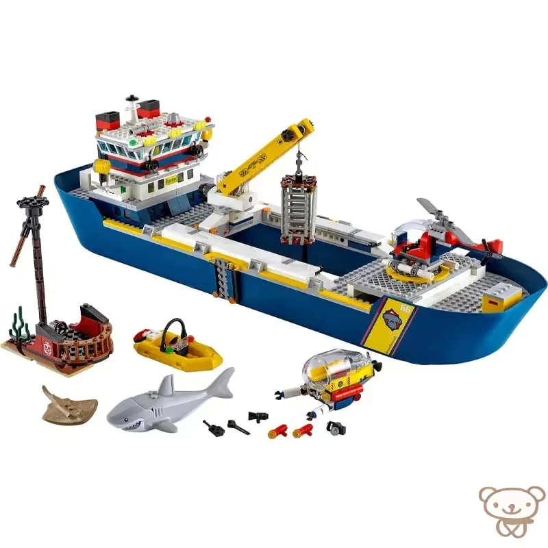 Nieuw creatief stadscruiseschip zeeverkenningschip bouwsteen bootmodel MOC baksteen assemblage speelgoed kinderkerstmis